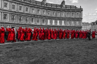 The red rebels parade through bath 