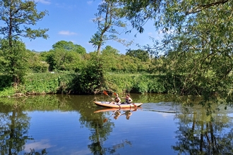 Kayak on river paddling
