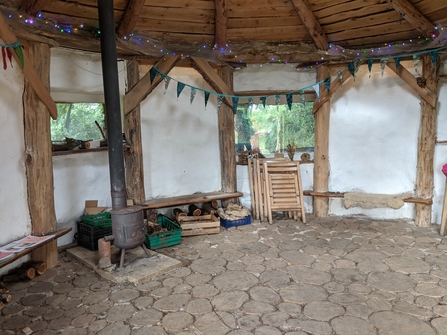 Inside the roundhouse at Grow Wilder