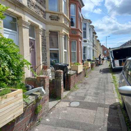 Camerton Road Wild Roads 2024 BS5 planters in street